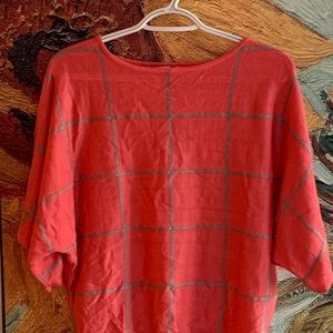 Dolman sleeve striped sweater